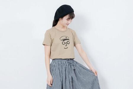 《0》【KEYMEMORY鎌倉】セーラー帽イラストTシャツ BEIGE