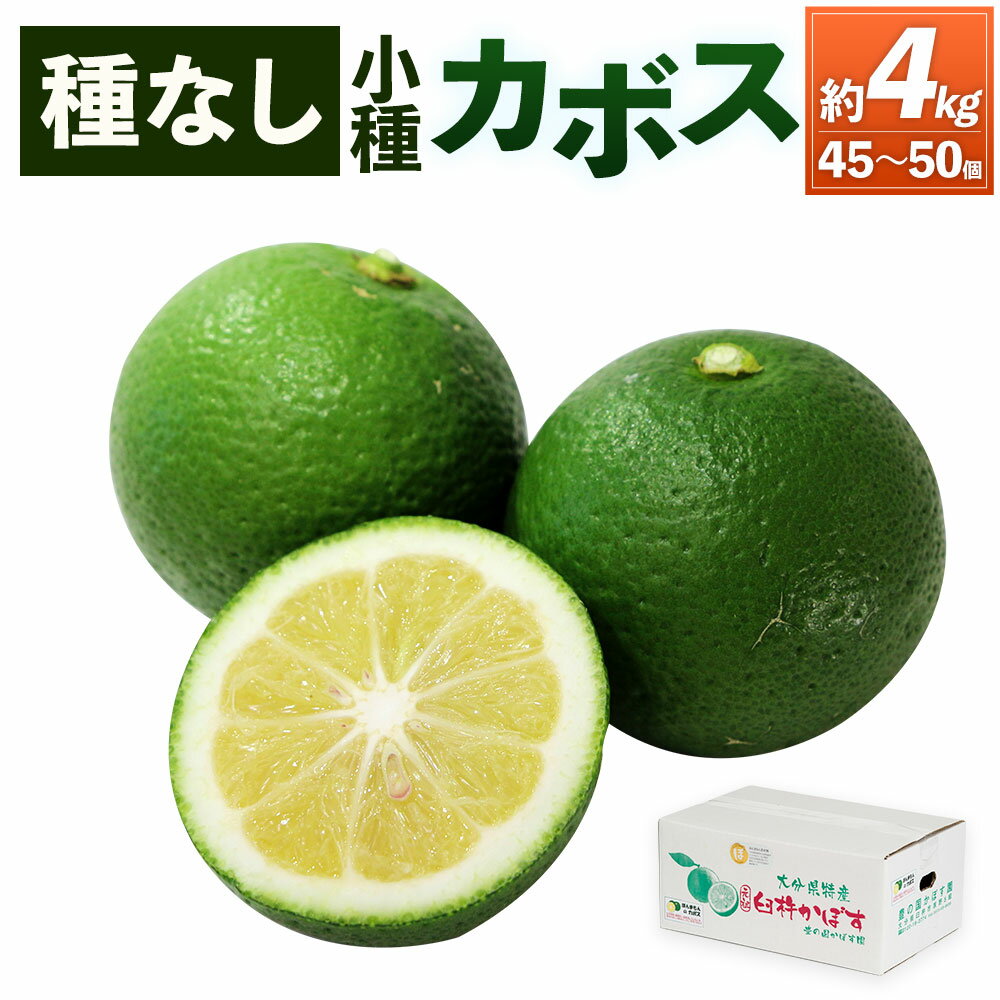 【ふるさと納税】種無し（小種）かぼす 約4kg 45～50個 種無し カボス 果物 フルーツ 料理 柑橘 九州産 大分県産 国産 送料無料
