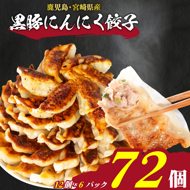 訳あり 黒豚にんにく餃子 72個 12個×6パック 冷凍
