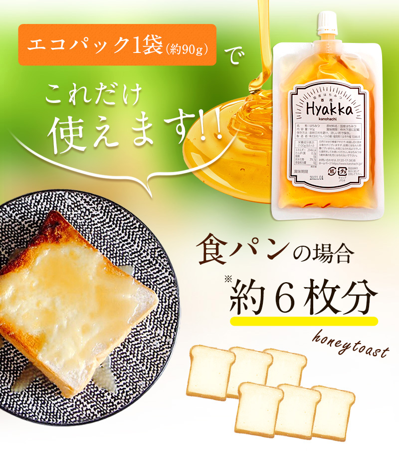 かの蜂 蜂蜜 エコパック ヨーロピアンセレクション 90g×1袋 メール便  はちみつ ハチミツ コク 便利 パンケーキ トースト ヨーグルト 福岡県 八女市 ポスト投函 簡易包装 訳あり