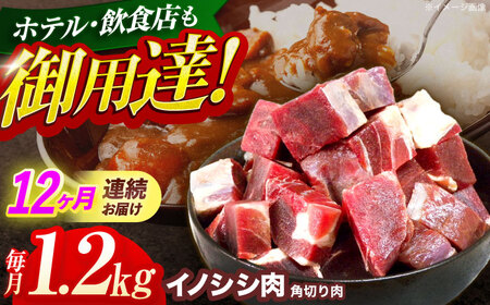 【12回定期便】猪肉角切り肉 1.2kg(カレー・シチュー)[OAJ066]猪肉ジビエ猪肉ジビエ猪肉ジビエ猪肉ジビエ猪肉ジビエ猪肉ジビエ