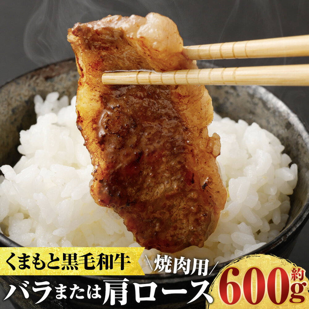 【ふるさと納税】くまもと黒毛和牛 プレミアム和王 焼肉用（バラもしくは肩ロース） 計約600g（約300g×2） 牛肉 お肉 霜降り 焼き肉 冷凍 熊本県産 国産 九州 熊本県 水上村 送料無料