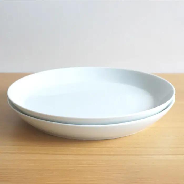 【白山陶器】【磁器の美しさ】 S-lineシンプルな25cm プレート 皿 2枚セット 白磁【波佐見焼】 [TA58] 波佐見焼