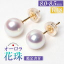 【ふるさと納税】花珠 あこや真珠 8.0-8.5mm ピアス（ダブルロック式キャッチ付） 1ペア K18 18金 ゴールド パール 真珠鑑別鑑定書 宝石保証書 ジュエリーケース付 レディース アクセサリー ジュエリー 長崎県 長崎市 送料無料