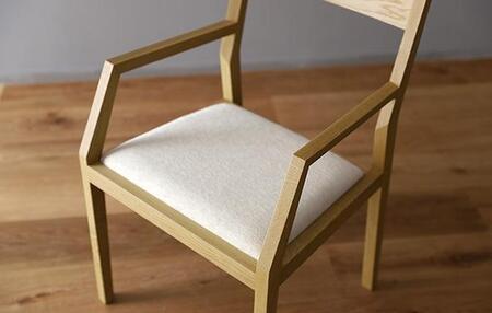 【開梱設置】高野木工 キールチェアWO 肘付き（座面：CHART3ライトクリーム）【10年保証】