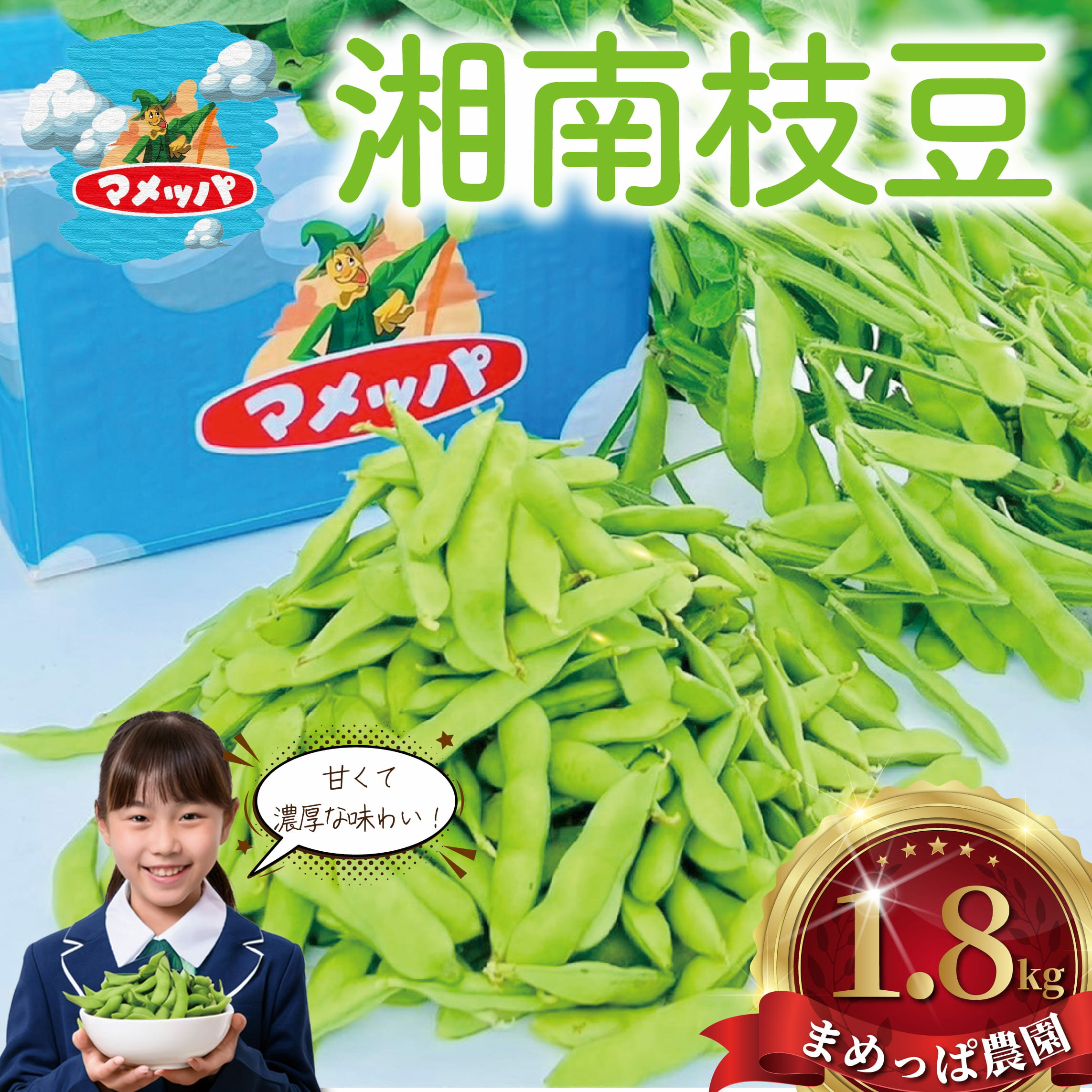 【ふるさと納税】 えだまめ 1.8kg 小分け 枝豆 小分け 朝採り とれたて 湘南産 先行予約 2026年7月発送 新鮮 豆 まめ edamame mame マメ えだ豆 エダマメ 個包装 便利 甘い 濃厚 旬 野菜 お酒 やさい 夏野菜 冷蔵 まめっぱ農園 神奈川 湘南 藤沢
