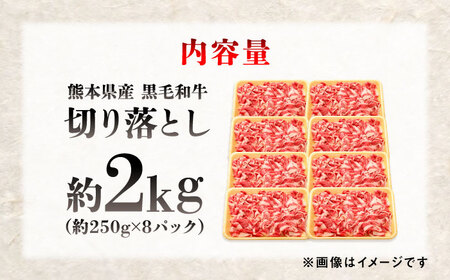 熊本県産 『原田畜産』 黒毛和牛 切り落とし 計約2kg（約250g×8パック） 牛肉 牛【有限会社 九州食肉産業】[AYCN014]