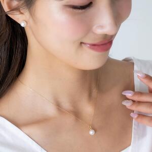 【響】無調色 一粒 アコヤパール 8.5mm K18YG ペンダント ネックレス