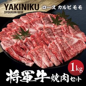 【将軍牛】特選焼肉セット ロース カルビ もも 3種類 1kg【配送不可地域：離島・北海道・沖縄県】【1652120】