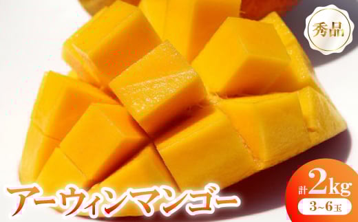 ＜2025年6月～8月の発送＞秀品アーウィンマンゴー2kg(3～6玉)【1584606】