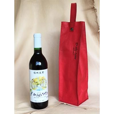 ふるさと納税 南箕輪村 〔信州大学農学部・特定非営利活動法人やればできるコラボ〕山ぶどうワインとワインバッグ赤のセット