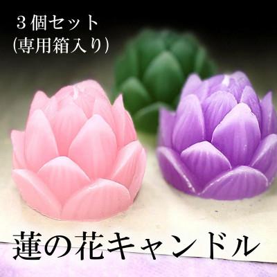 ふるさと納税 筑紫野市 蓮の花キャンドル3個セットとボタニカルキャンドル1個