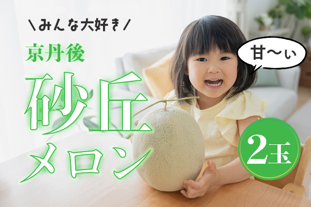 【先行予約】みんな大好き甘～ぃ！京丹後砂丘めろん！ 2玉（2025年7月下旬～発送）　YK00138