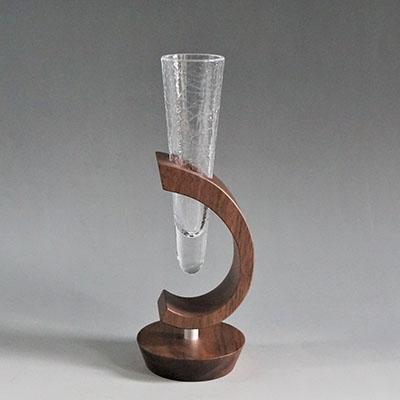 ふるさと納税 旭川市 【木Glass(きぐらす)】一輪挿し　丸台_00594