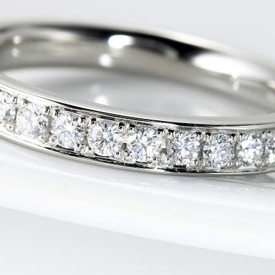 ふるさと納税 甲府市 Pt950kf　クーフー地金　ハーフエタニティリング　ダイヤモンド【0.36ct】K05036-H |  | 01