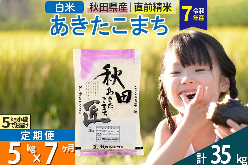 【白米】＜令和7年産＞ 《定期便7ヶ月》秋田県産 あきたこまち 5kg (5kg×1袋)×7回 5キロ お米 匠 |02_snk-010307s