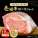 【ふるさと納税】【全12回定期便】 壱岐牛 ロースブロック 1kg（500g×2枚）《壱岐市》【株式会社イチヤマ】 [JFE050] 冷凍配送 黒毛和牛 A5ランク 定期便 赤身 焼肉 焼き肉 ブロック肉 塊肉 肉 牛肉 ブロック ステーキ BBQ 696000 696000円 焼肉用