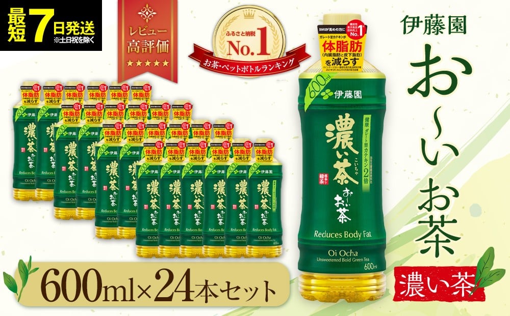 
            【最短７日以内発送】お～いお茶 濃い茶600ml×24本セット【機能性表示食品】［おーいお茶 ペットボトル ケース 箱 伊藤園 静岡 濃茶 防災 常備品 日用品 コスパ］
          