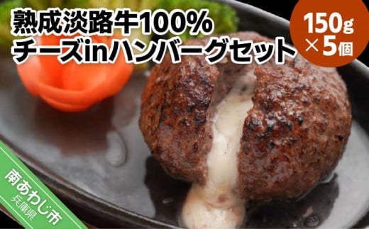 熟成淡路牛100%チーズinハンバーグセット（150g×5個セット）