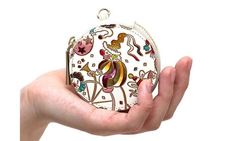 【文庫屋大関】マカロンポーチ ピエロ＜マチネ＞【皮革工芸品】 ポーチ ミニポーチ 小物入れ アクセサリー入れ イヤホン入れ 収納 保管ケース 手のひらサイズ  本革 革 皮革 工芸品 工芸 雑貨 ギフ