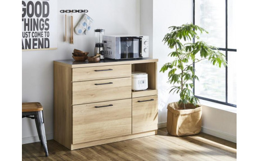 
                  【開梱設置】 紗々 キッチンカウンター ステンレス天板 幅105cm レンジボード レンジ台 完成品 キッチン収納 105幅 国産 大川家具 日本製 ナチュラル ブラウン
                