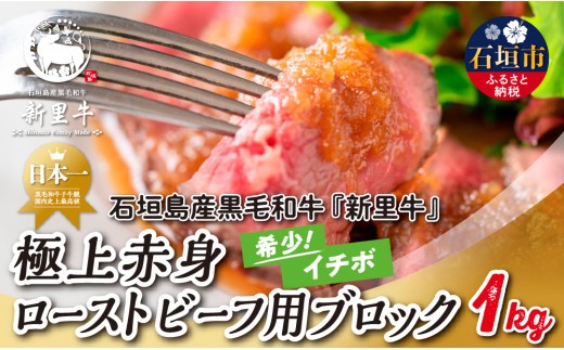 
            石垣島産 黒毛和牛 新里牛 極上赤身ローストビーフ用ブロック（希少！イチボ）（1kg×1）1kg ローストビーフ ステーキ 焼肉 SZ-37
          