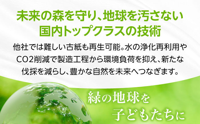 【細穴タイプ】トイレットペーパー ダブル 長巻き 65m 6ロール×8パック エコ コアレス《豊前市》【大分製紙】 [VAA018]