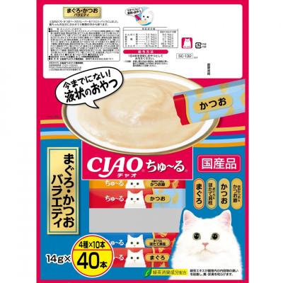 ふるさと納税 静岡市 いなば　猫・CIAOちゅ〜る　まぐろ・かつおバラエティ　(14g×40本)×8袋 |  | 01