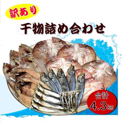 ふるさと納税 岡垣町 【訳あり】干物詰め合わせ4kg+期間限定300g増量追加(合計4.3kg)種類おまかせ(岡垣町)
