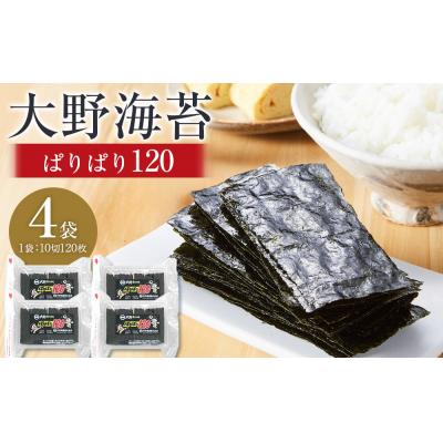 ふるさと納税 徳島市 大野海苔 「ぱりぱり120(4袋)」海苔 のり 味付け海苔
