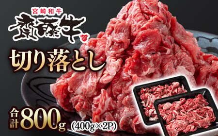 黒毛和牛「宮崎和牛 齋藤牛」切り落とし 800g（400g×2パック） 国産牛肉 小分け＜1.2-61＞