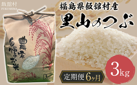 【6か月定期便】【令和7年産】 飯舘村産 里山のつぶ 3kg ITTAM006