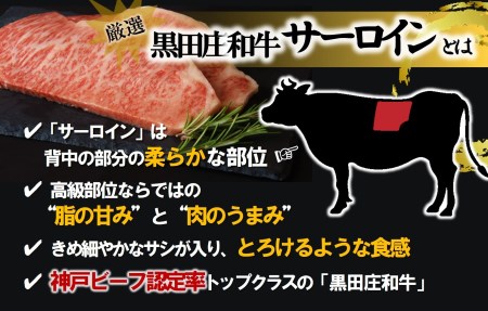 【神戸牛】サーロインステーキ:180g×6枚【最短7営業日発送】黒田庄和牛【冷蔵】(tokusan-33)