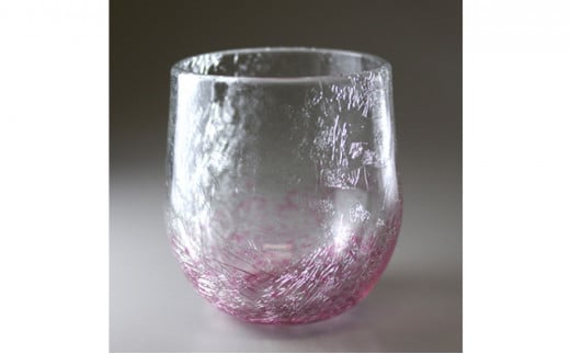 0872萩ガラス 耐熱ロック丸コップ ピンク