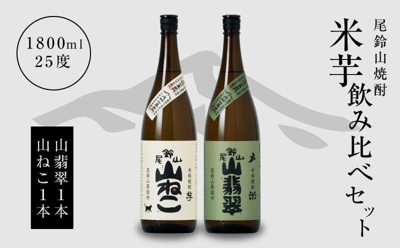 
            焼酎尾鈴山（山翡翠1本・山ねこ1本）1800ml  K08_0003_3
          