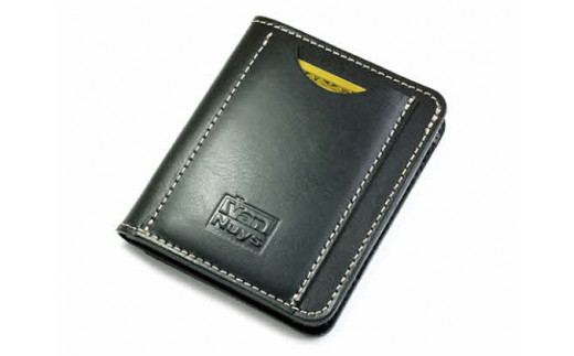 キャッシュレス時代の胸ポケットに入る多機能薄型コンパクトウォレット（マネークリップ付き） ビンテージブラック