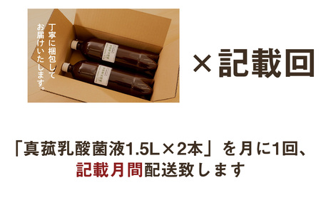 【定期便】真菰（まこも）乳酸菌液　1.5L×2本　6ヶ月定期便【n0510-06_nyu】