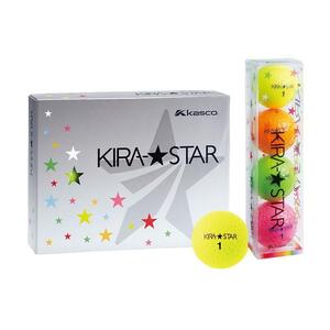 ゴルフボール  KIRA STAR 12球入 1ダース【カラー：4色×3セット（イエロー、オレンジ、ピンク、ライム）】 さぬき市