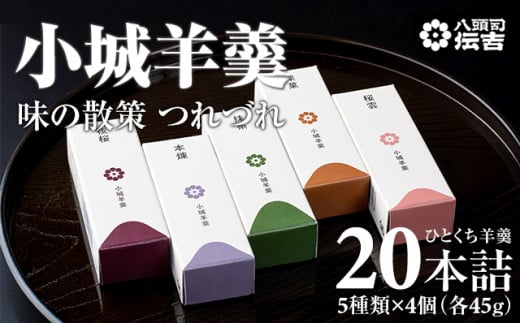八頭司伝吉 味の散策 小城羊羹 つれづれ（贈答用 20本詰）羊羹 ようかん 和菓子 贈答 お中元 お歳暮 母の日 父の日 佐賀県 小城市 お茶 スポーツ ようかん 一口サイズ ミニサイズ