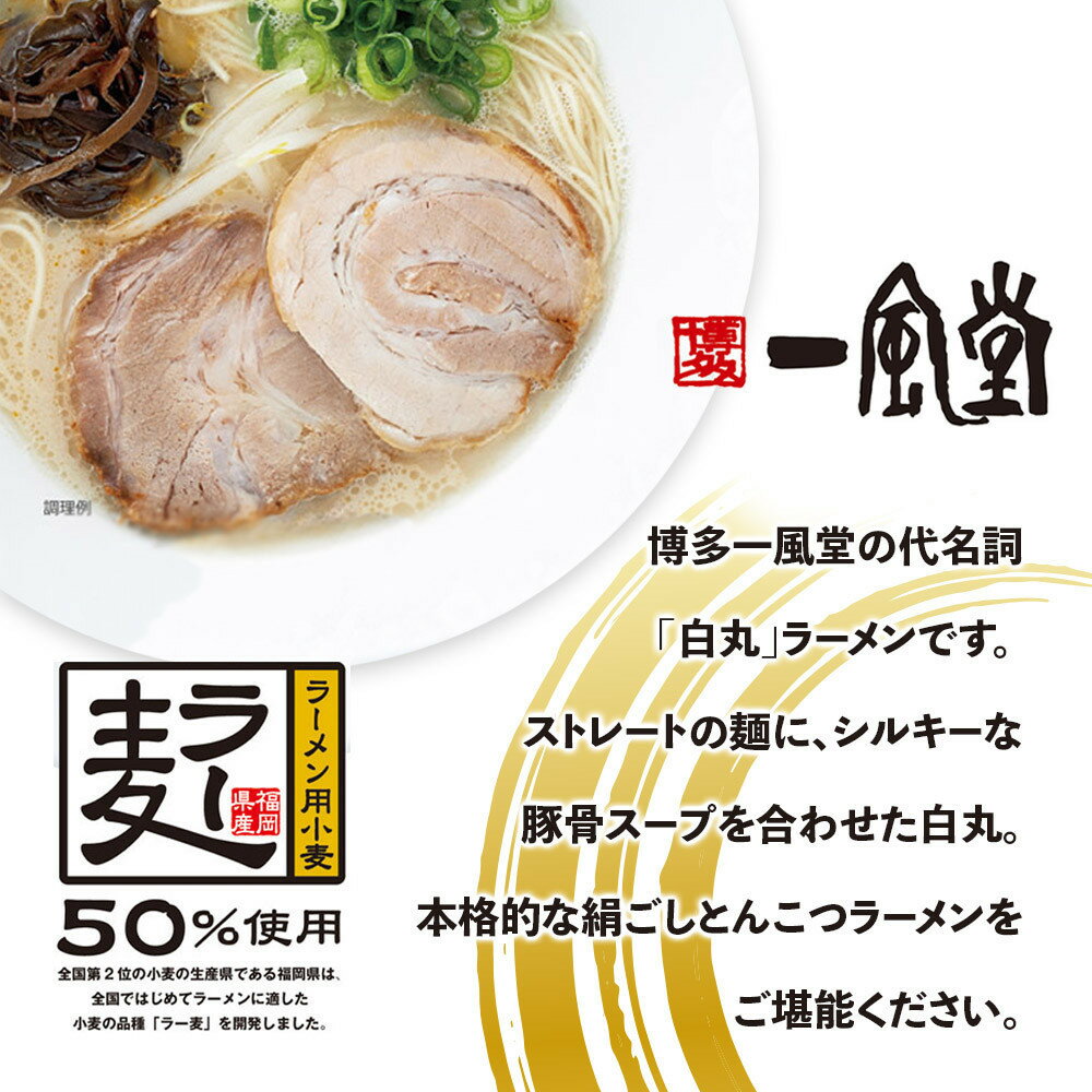 【ふるさと納税】一風堂白丸ラー麦麺セット（24食）豚骨ラーメン | 麺 食品 加工食品 ラーメン　人気　おすすめ　送料無料