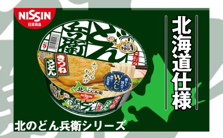 日清　北のどん兵衛　うどんセット＜天ぷら・きつね＞各1箱・合計2箱