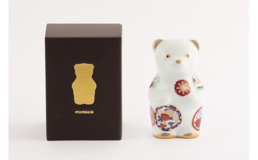 
有田焼　磁器製フィギュアmomocobear 「吉祥古伊万里」

