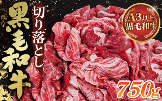 黒毛和牛切り落とし250g×3パック（合計750g） ／冷凍 ストック 小分け 夕食 晩ご飯 すき焼き 時短 簡単 調理 お弁当 BBQ キャンプ飯 ギフト 贅沢 牛肉 和牛 黒毛和牛 専門店の味 ボリューム満点 旨み ニイチク No.430