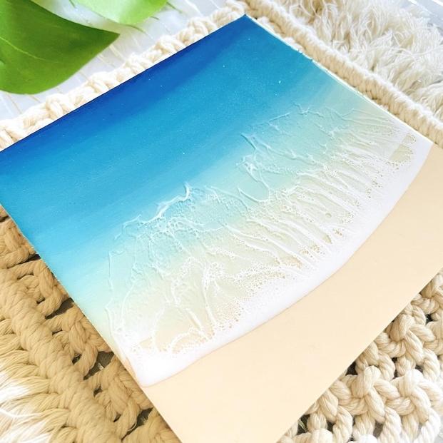 海のインテリアアートパネル étude オーシャンブルー(15cm × 15cm)