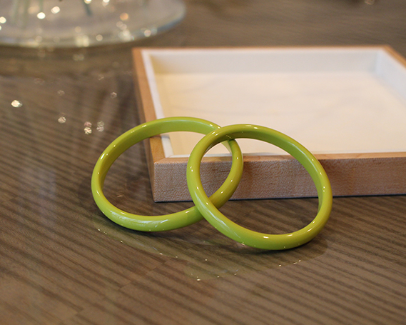 No.249 SHINBEY　漆バングル　ライム　S