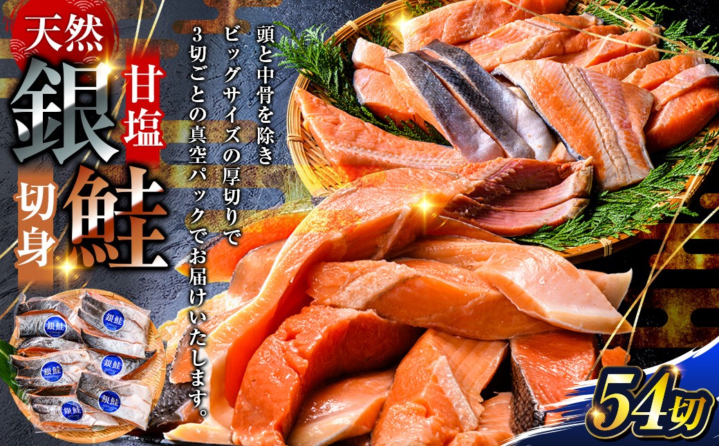 
                  選べる発送月 銀鮭 3切×18パック 計54切れ 朝ごはんやお弁当に 銀鮭 54切れ 真空保存 甘塩 天然 銀鮭 鮭 しゃけ サケ さけ ご飯のお供 朝食 真空 朝食 お弁当 おかず 小分け
                