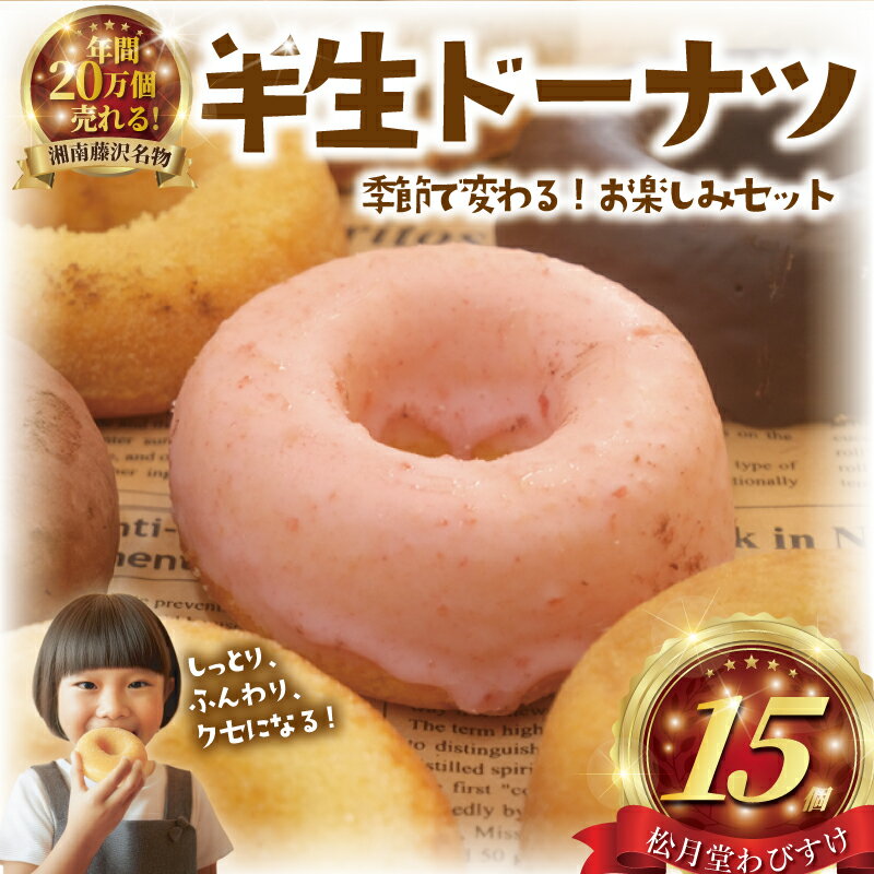 【ふるさと納税】 ドーナツ 半生ドーナツ 15個 湘南藤沢名物 お味おまかせ 菓子 お菓子 焼き菓子 スイーツ おやつ ケーキ DONUTS ドーナッツ どーなつ チョコ いちご 焼ドーナツ 人気 お取り寄せ 贈答 10000円 冷凍スイーツ 冷凍ケーキ 1万円 菓子 松月堂 神奈川 湘南 藤沢
