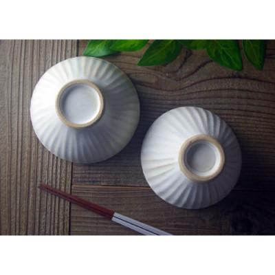 ふるさと納税 益子町 【益子焼】ご飯茶碗 ペアセット kinariしのぎ◆夫婦茶碗 |  | 02