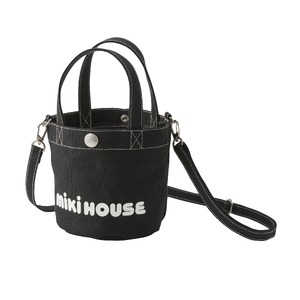C212(黒)ミキハウス ミニトートバッグ（黒）【mikihouse バッグ 鞄 手提げ ショルダー キャンパス ブラック リンクコーデ マザーズバッグ ロゴ 大阪府 八尾】