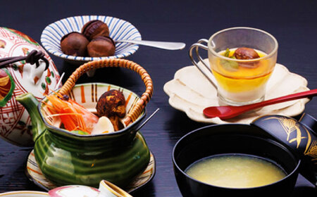 【9月から11月限定】創業400年・老舗旅館いち川《栗づくし会席 ペアお食事券》 / チケット クーポン 食事券 栗 会席料理 / 恵那市 / 旅館いち川[AUDC010]